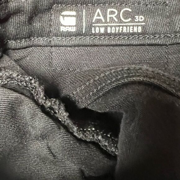 G Star Arc 3D Womens Black Jeans Low Boyfriend Sz 32 W - Picture 7 of 11